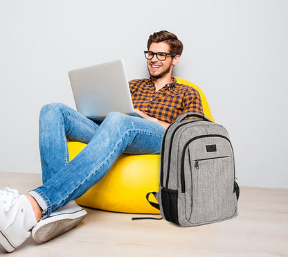 MATEIN Travel Laptop Backpack, Business Anti Theft Slim Sturdy Laptops Backpack, Water Resistant College School Computer Bag Gift for Men & Women Fits 15.6 Inch Notebook, Grey