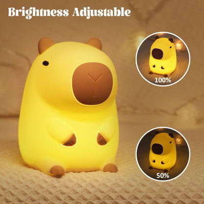 YuanDian Capybara Night Light - Adorable Gift for Women, Teen. Decorate Bedroom with Cute Silicone Capybara Nightlights Christmas for Girls and Boys 🍁 All In One Marketplace Canada