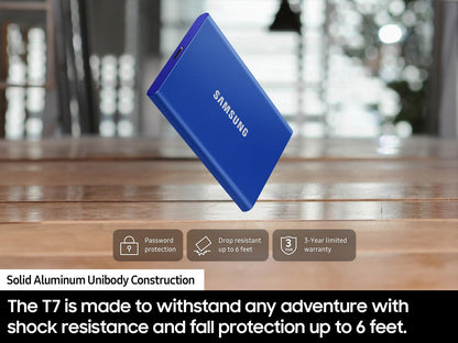 SAMSUNG T7 1TB, Portable SSD, Grey, up to 1050MB/s, USB 3.2 Gen2, Gaming, Students & Professionals, External Solid State Drive (MU-PC1T0T/AM) [Canada Version] 🍁 All In One Marketplace Canada