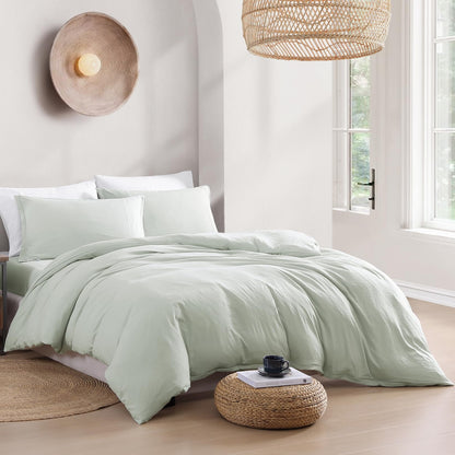 Queen Duvet Cover Set, Pre-Washed Soft Microfiber, 3 Piece - Mineral 🍁 All In One Marketplace Canada