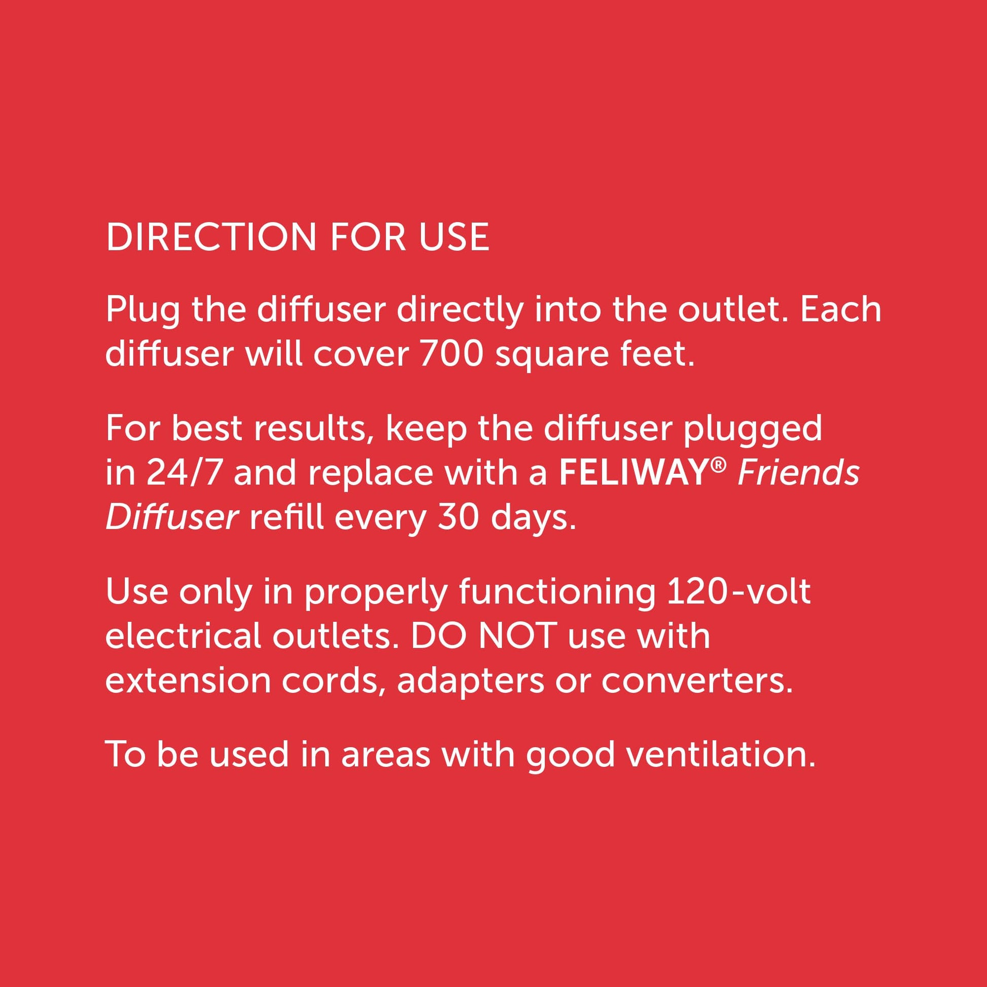 FELIWAY Friends Diffuser Refill, Promotes harmony between cats in multi-cat households, VHP Registered NN.X7C2, includes 1 Refill, Lasts 30 Days, Cat Calming Pheromones, 48ml