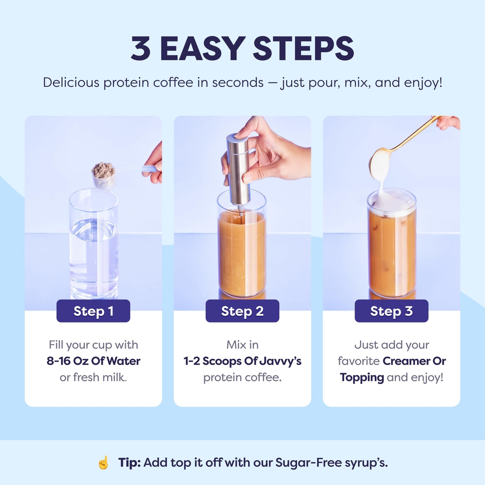 French Vanilla Protein Iced Coffee - Whey Protein & Cold Brew Blend - 100% Natural, 80mg Caffeine, No Added Sugar, 20 Servings