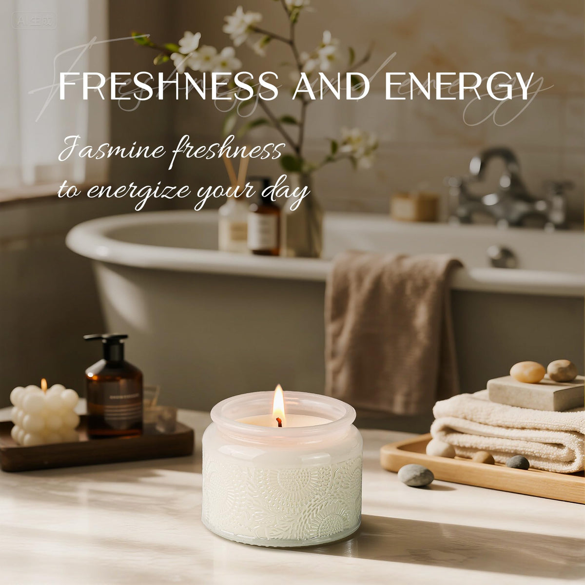 NORVENCE Candles Gifts for Women, Scented Candle Gift Set of 4, Scented Candles for Home, Birthday and Christmas Candle Gifts for Women (Vanilla, Lavender, Cinnamon, Jasmine, 14.4 oz) 🍁 All In One Marketplace Canada