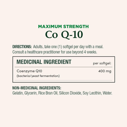 NATURE'S BOUNTY Co Q-10, 400 mg, Maximum Strength, 30 Softgels