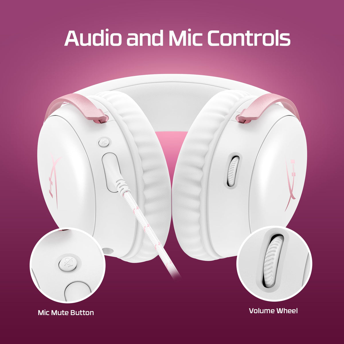 HyperX Cloud III – Wired Gaming Headset, PC, PS5, Xbox Series X|S, Angled 53mm Drivers, DTS, Memory Foam, Durable Frame, Ultra-Clear 10mm Mic, USB-C, USB-A, 3.5mm – Pink