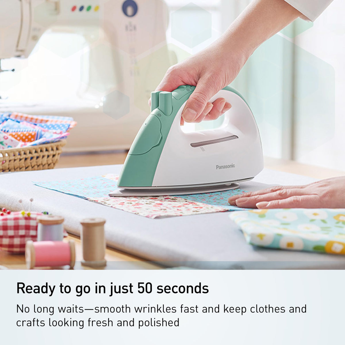 Panasonic NIQL300G Cordless Steam & Dry Iron with Ceramic Soleplate, Green