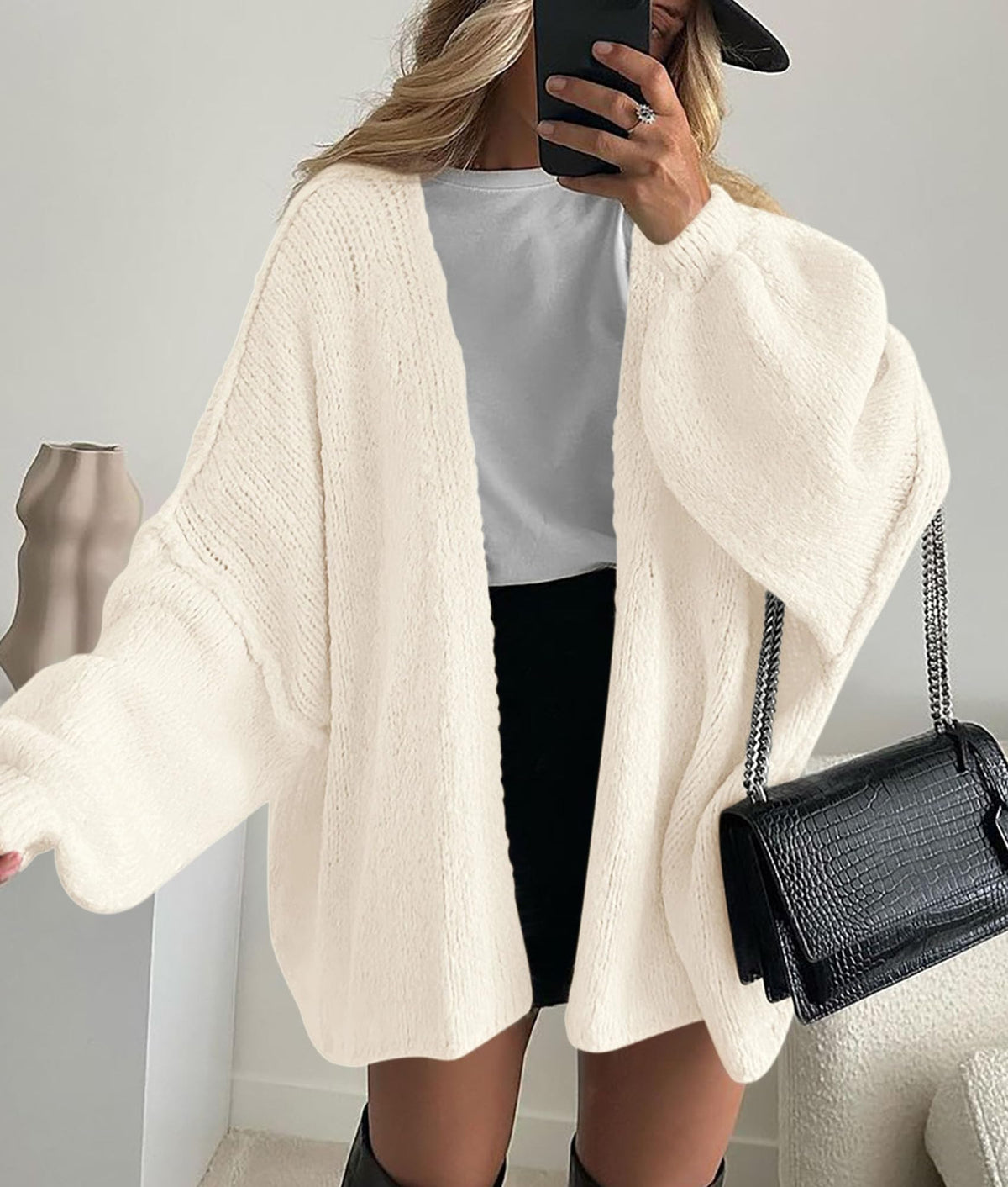PRETTYGARDEN Womens Open Front Oversized Cardigan Sweaters White 🍁 All In One Marketplace Canada