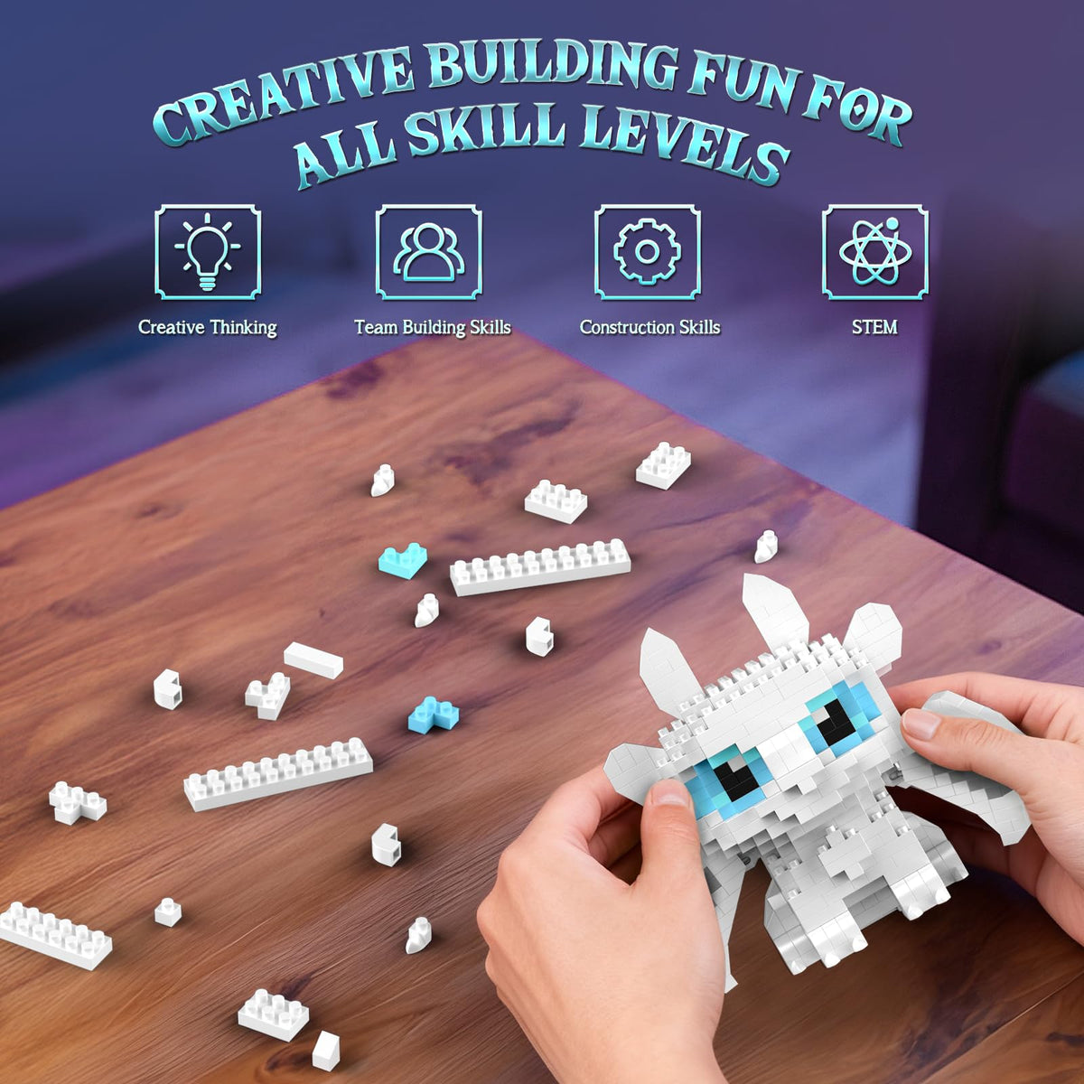 IBLOTIME Micro Dragon Building Sets Easter 1158 PCS Fantasy Black White Dragon Models with Movable Wings Micro Bricks Creative Display Gift Christmas Birthday Ages 14+ 🍁 All In One Marketplace Canada