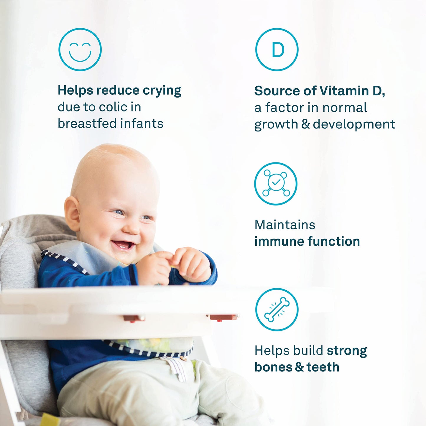 Organika Baby Probiotic Drops with Vitamin D- Soothe Colic, Reduce Fussing, Aid in Growth and Development- White, 7.5 ml (Pack of 1) Organika