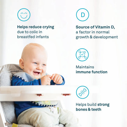 Organika Baby Probiotic Drops with Vitamin D- Soothe Colic, Reduce Fussing, Aid in Growth and Development- White, 7.5 ml (Pack of 1) Organika