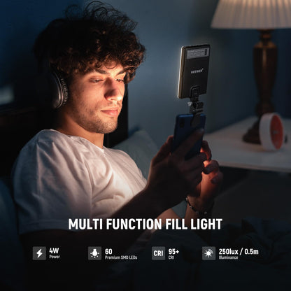 NEEWER Basics NL-60AI Selfie Light for Phone with Front & Back Clip