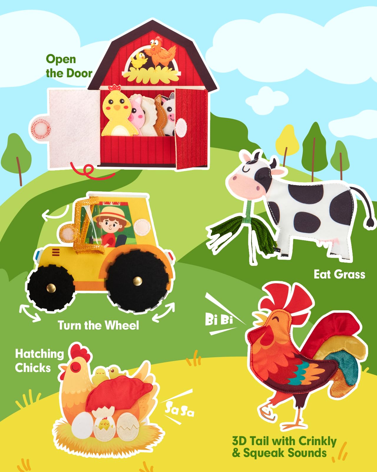 hahaland Busy Books for Toddlers 1-2 - Montessori Toddler Busy Board for 1 2 Year Old, 20 in 1 Quiet Book Educational Toddler Toys for 1 2 3 Year Old Boy Girls Gifts, Travel Toys for Toddlers 1-3 - Available at All In One Marketplace Canada