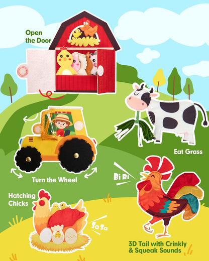 hahaland Busy Books for Toddlers 1-2 - Montessori Toddler Busy Board for 1 2 Year Old, 20 in 1 Quiet Book Educational Toddler Toys for 1 2 3 Year Old Boy Girls Gifts, Travel Toys for Toddlers 1-3 - Available at All In One Marketplace Canada