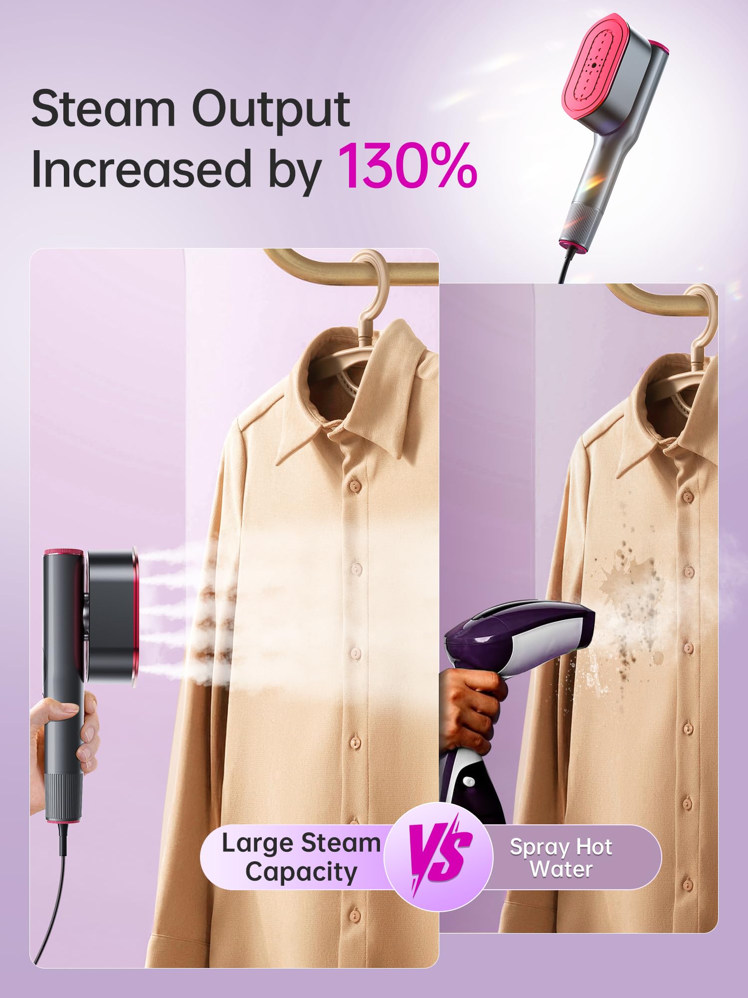 DRFLASH 2-in-1 Steamer & Iron for Clothes,15s Fast Heat-up 1200W Portable Handheld Garment Steamer,Travel Size with Large Ceramic Heat Panel,Quick Wrinkle Removal,110V-120V - Available at All In One Marketplace Canada