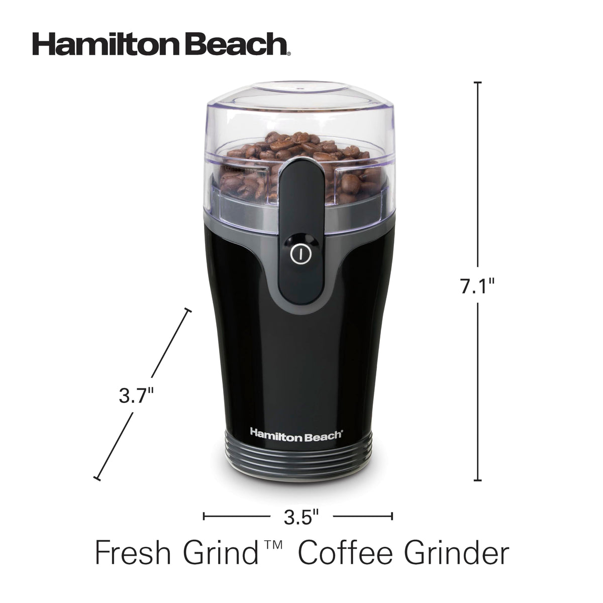 Hamilton Beach Fresh Grind Electric Coffee Grinder for Beans, Spices and More, Stainless Steel Blades, Easy Clean Removable Chamber, Makes up to 12 Cups, Black