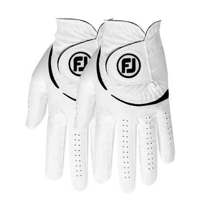 FootJoy Men's WeatherSof 2-Pack Golf Glove, White, Medium/Large, Worn on Left Hand