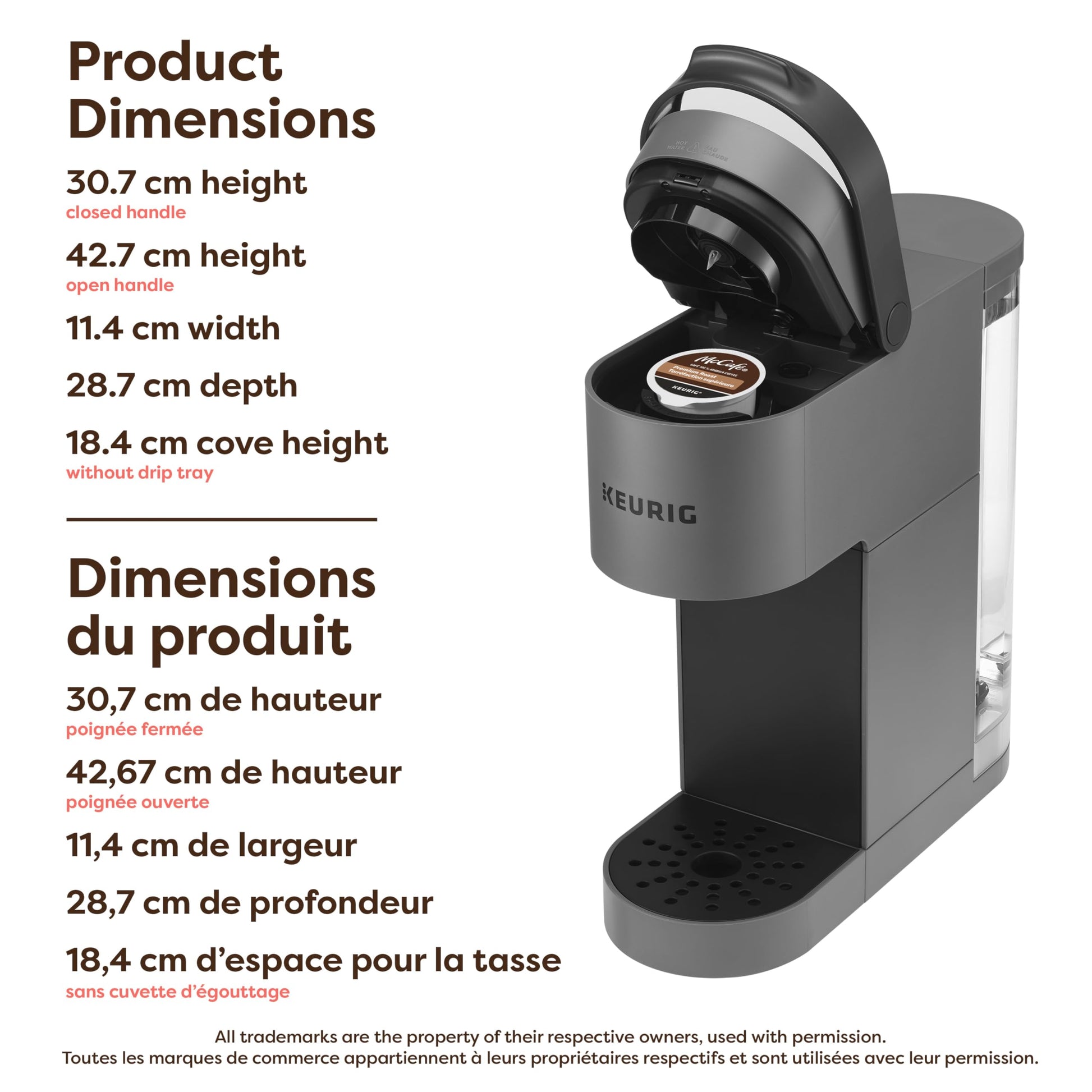 Keurig K-Mini Go Single Serve K-Cup Pod Coffee Maker, 1.24 L removable reservoir, Gray - Available at All In One Marketplace Canada