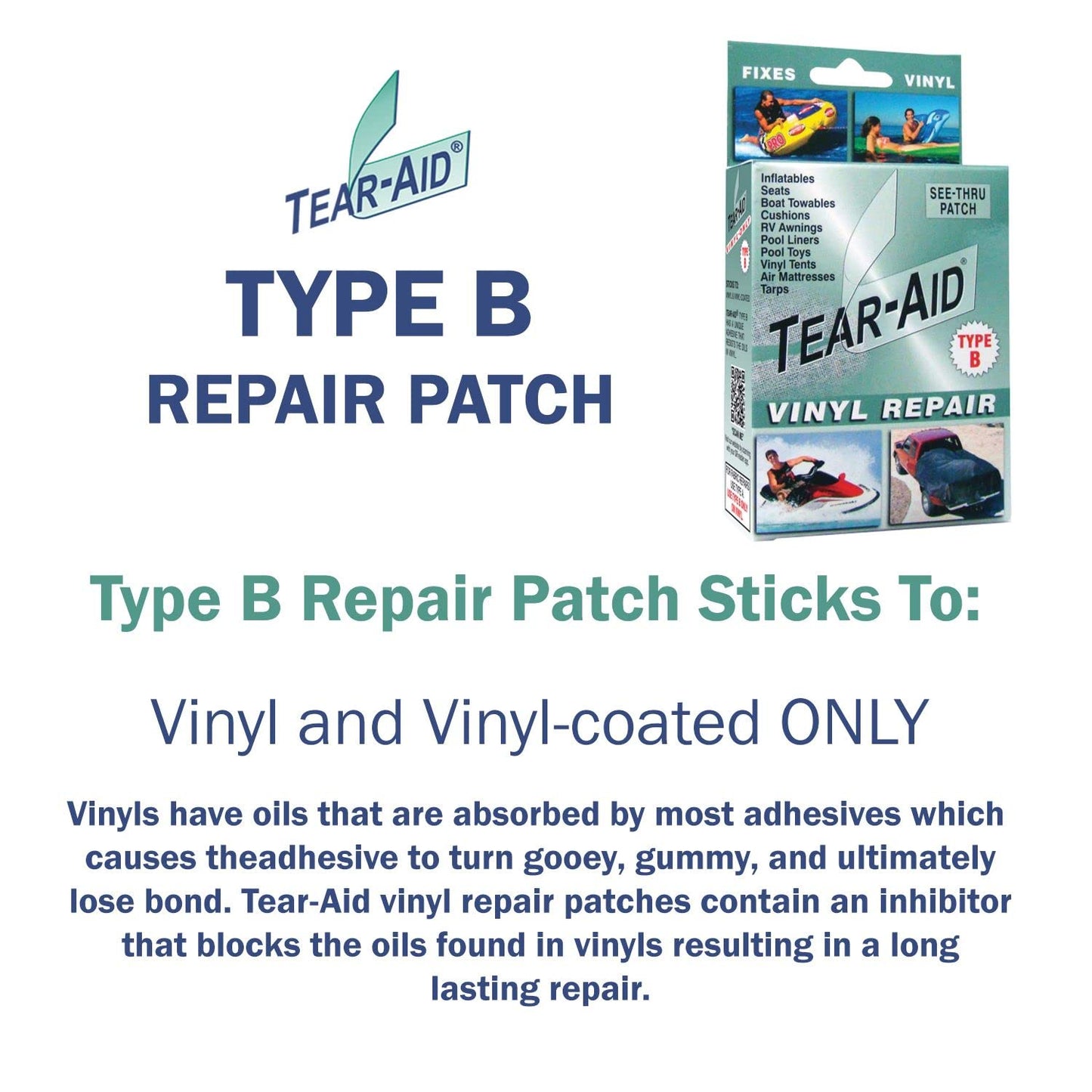 Tear-Aid Repair Airhead Tear-Aid Vinyl Repair Kit, Packaging May Vary,multicolor,1 Pack,D-KIT-B01-100 TEAR-AID