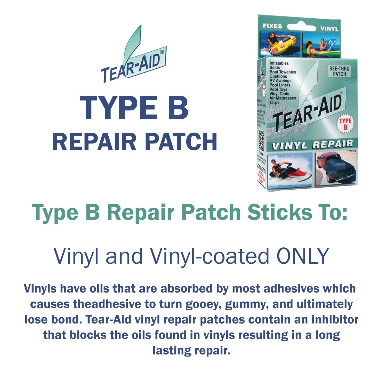 Tear-Aid Repair Airhead Tear-Aid Vinyl Repair Kit, Packaging May Vary,multicolor,1 Pack,D-KIT-B01-100 TEAR-AID