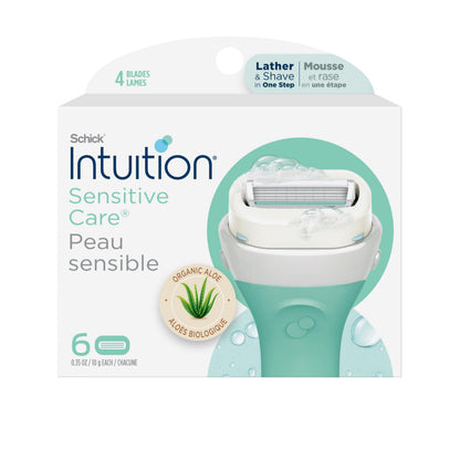 Intuition Schick Sensitive Skin Womens Razor Refills with Vitamin E & Aloe, Pack of 6 - Available at All In One Marketplace Canada