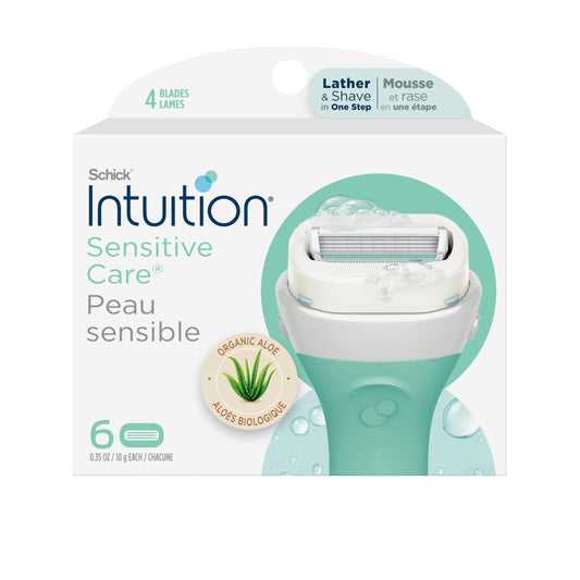 Intuition Schick Sensitive Skin Womens Razor Refills with Vitamin E & Aloe, Pack of 6 - Available at All In One Marketplace Canada