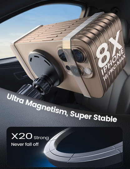 Lamicall 15W for Magsafe Car Mount Charger - Wireless Vent & Dashboard Magnetic Phone Holder Charger Mount, for iPhone 17, 17 Pro, 17 Pro Max, iPhone 16 15 14 for MagSafe Accessories, Car Accessories