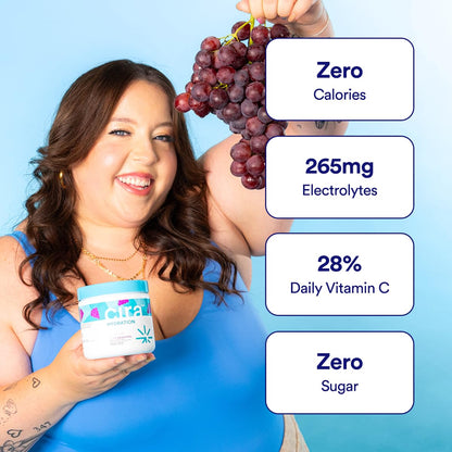 Cira Hydration Electrolytes Packets - Cira x Alicia McCarvell's Electrolyte Powder Sugar Free w Himalayan Salt, Daily On-the-Go Hydration Packets for Dehydration Relief - Very Grapeful, 20 Servings