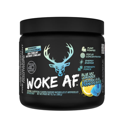 Bucked Up Woke AF Pre-Workout, Blue Raz Lemonade, 40 Servings Bucked Up