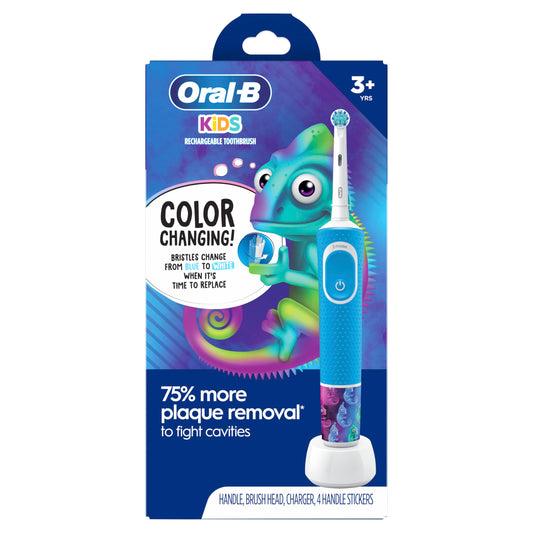 Oral -B Kid's Electric Rechargeable Toothbrush with Charger, Featuring Extra Soft Color Changing Bristles, for Ages 3+ - Available at All In One Marketplace Canada