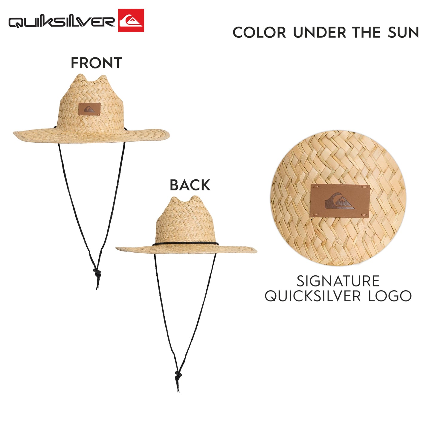 Quiksilver Men's Wide Brim Outdoor Lifeguard Straw Sun Hat, Natural, XX-Large Quiksilver