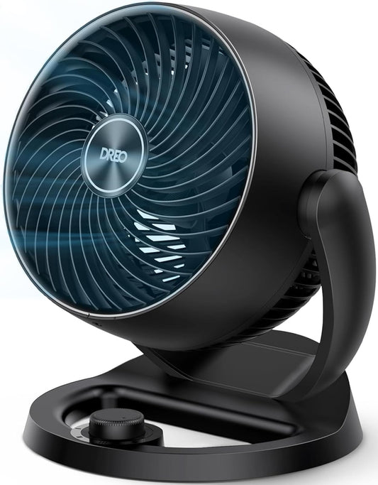 DREO Fan for Bedroom, 12 Inches, 70ft Powerful Airflow, 25db Quiet Table Air Circulator Fans for Whole Room, 120° Adjustable Tilt Desk Fan, 3 Speeds, Desktop Fan for Home, Office, Kitchen, RV