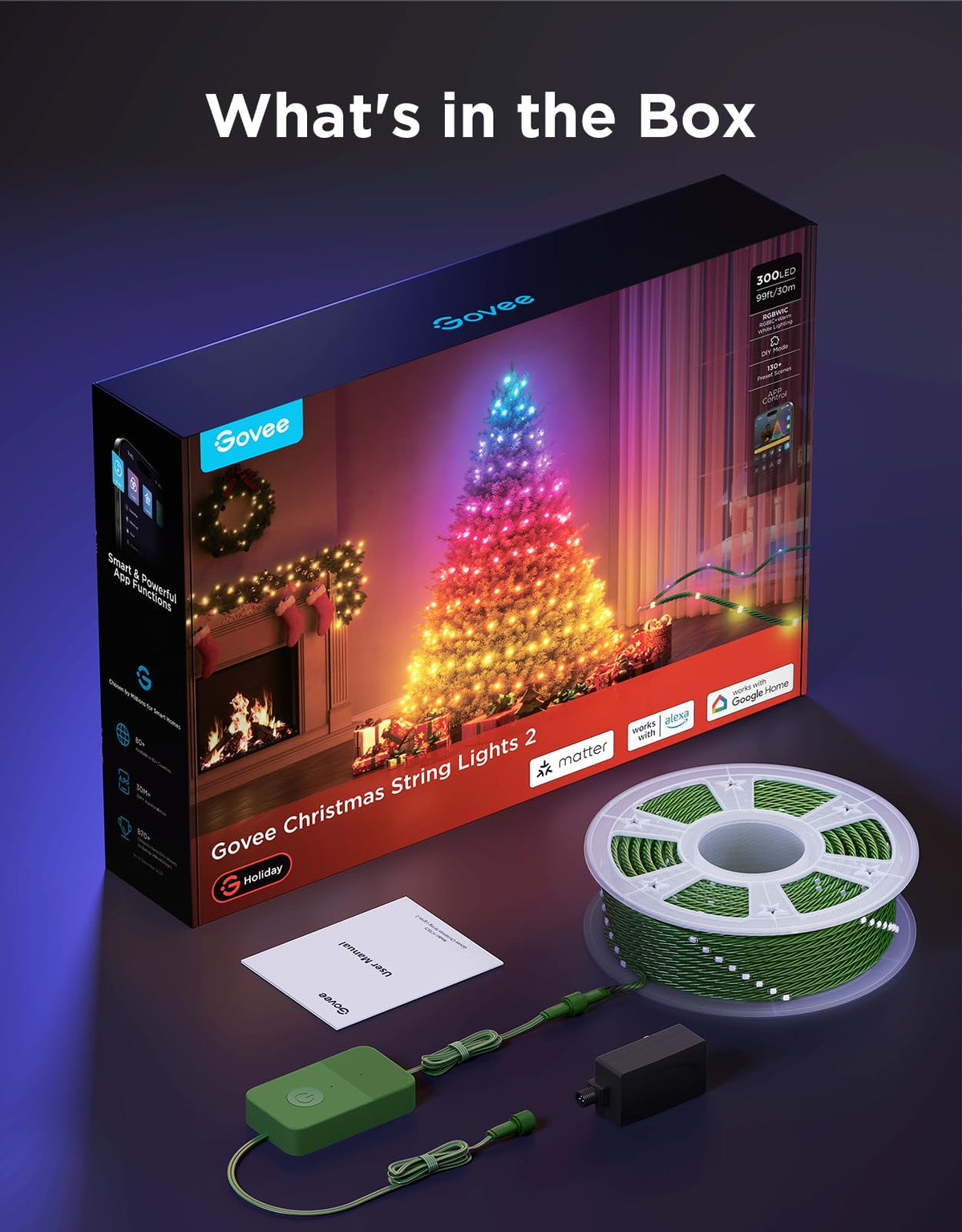 Govee Christmas Lights 2, 99FT 300LEDs Holiday String Lights, Green Wire 🍁 All In One Marketplace Canada