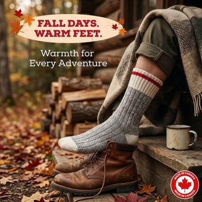 DURAY | Wool Socks for Men and Women | Warm Thermal Winter Socks | Heavy Duty Work Socks for Cold Weather | Durable Wool Blend Outdoor Socks | 3-Pack (Red, Size X-Large) 🍁 All In One Marketplace Canada