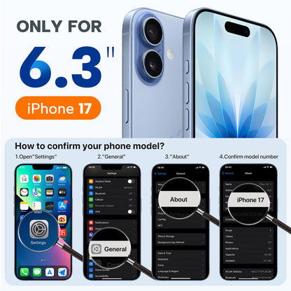 Miracase Magnetic for iPhone 17 Case, Compatible with MagSafe, Integrated Silicone Camera Control Cover, 3.0mm Thicken Shockproof Drop Protection Phone Case for 17,Black