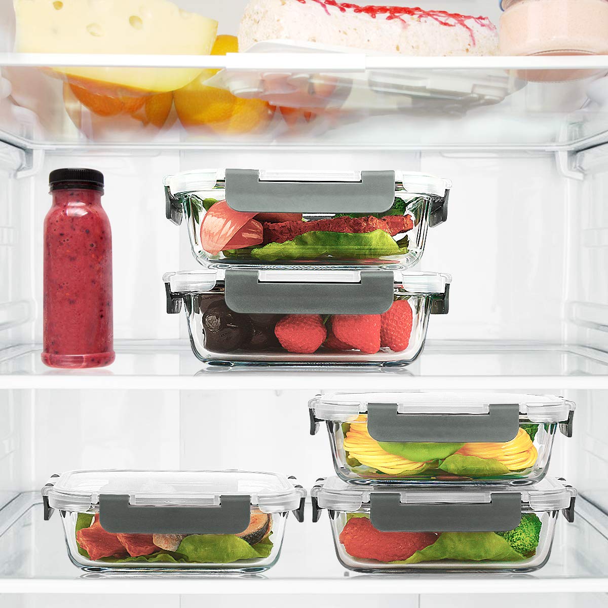 M MCIRCO 10-Pack 22 Oz Glass Meal Prep Containers with Lids - Microwave, Oven, Freezer & Dishwasher Safe - Available at All In One Marketplace Canada