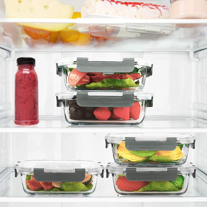 M MCIRCO 10-Pack 22 Oz Glass Meal Prep Containers with Lids - Microwave, Oven, Freezer & Dishwasher Safe - Available at All In One Marketplace Canada