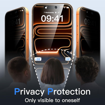 JETech Privacy Screen Protector for iPhone 17 Pro Max 6.9-Inch with Camera Lens Protector, Anti-Spy Tempered Glass Film, Easy Installation Tool, 2-Pack Each