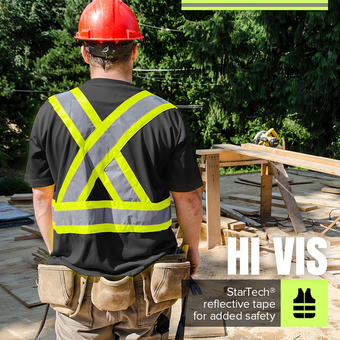 Pioneer High Vis Shirt for Men - Safety T-shirt - Class 1