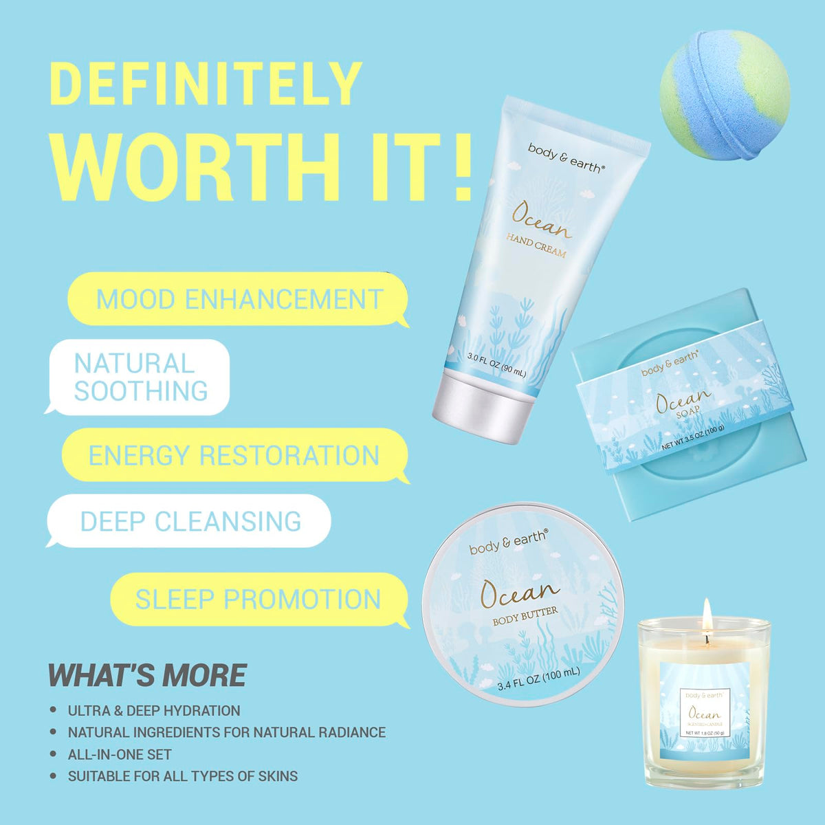 Gifts for Women BODY & EARTH Cadeau Femme 5Pcs Ocean Scent Birthday Gifts 🍁 All In One Marketplace Canada