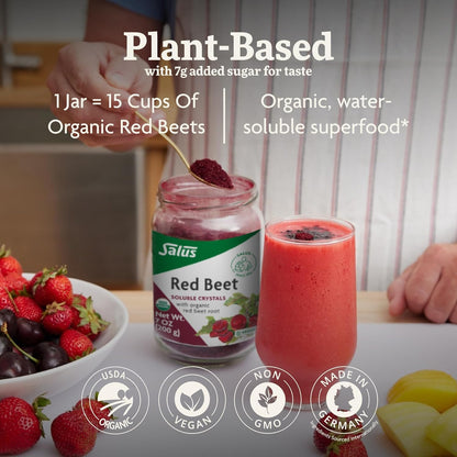 Salus Red Beet Crystals | Red Beet Extract Supports Healthy Blood Pressure and Circulation | Boosts and Improves Athletic Performance | Organic Source of Antioxidants