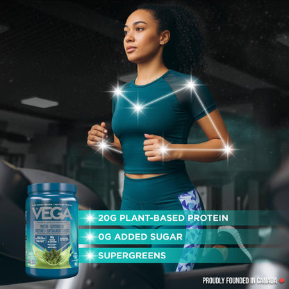 Vega Protein + Supergreens Vegan Plant Based Protein Powder – 20g Organic Pea Protein, Dairy-free, Healthy Breakfast Shake – Natural 21 Servings, 586 grams (Pack of 1)