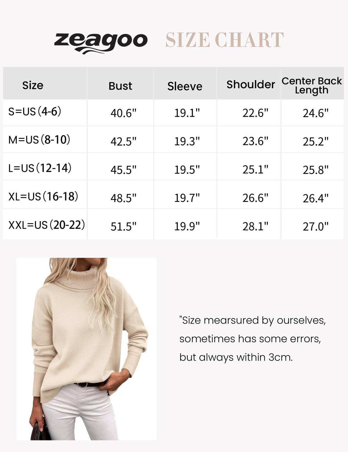 Zeagoo Women's Turtleneck Sweater 2026 Fall Winter Chunky Knitted Pullover 🍁 All In One Marketplace Canada