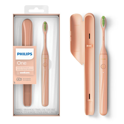 Philips One by Sonicare Rechargeable Toothbrush, 1 Brush Head, Champagne Philips Sonicare