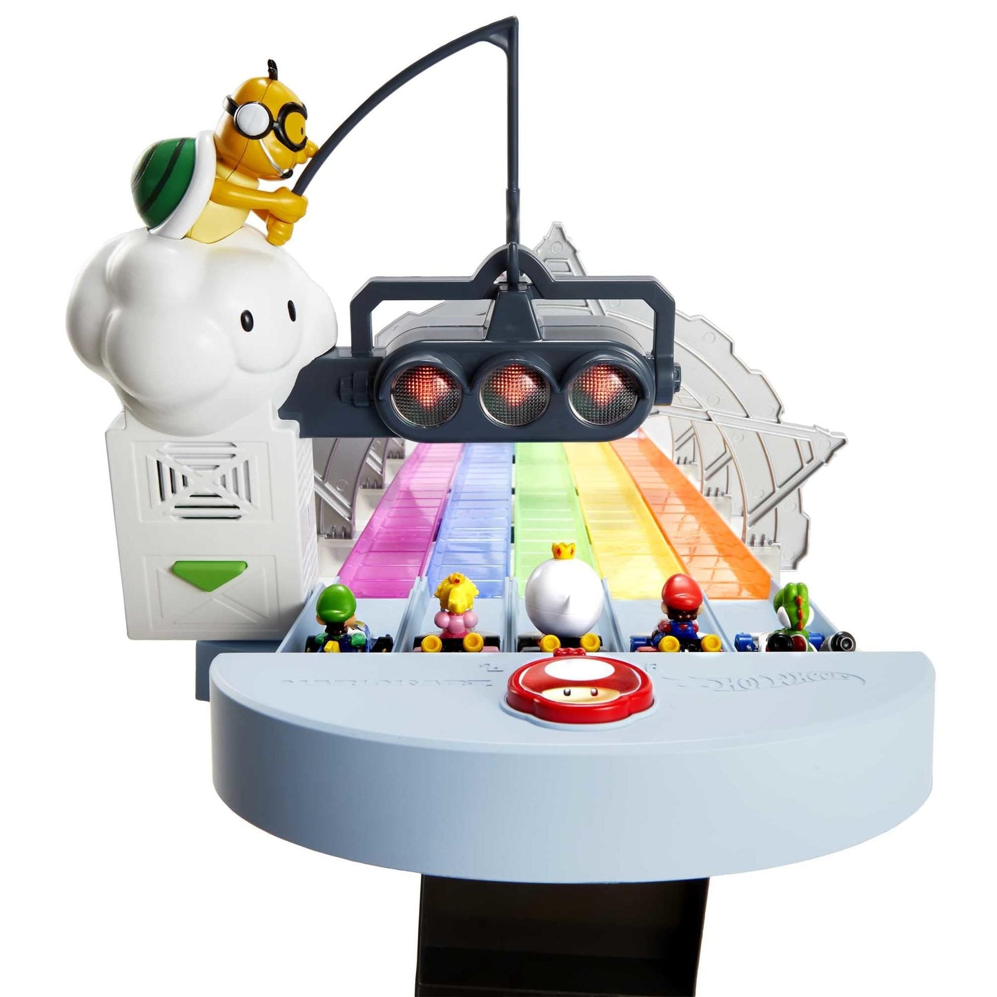 Hot Wheels Mario Kart Rainbow Road Raceway 8-Foot Track Set with Lights & Sounds & 2 1:64 Scale Vehicles, Race with 5-Track Colorful Course with 2 Configurations, Toy for Kids Ages 4 Years Old & Up 🍁 All In One Marketplace Canada