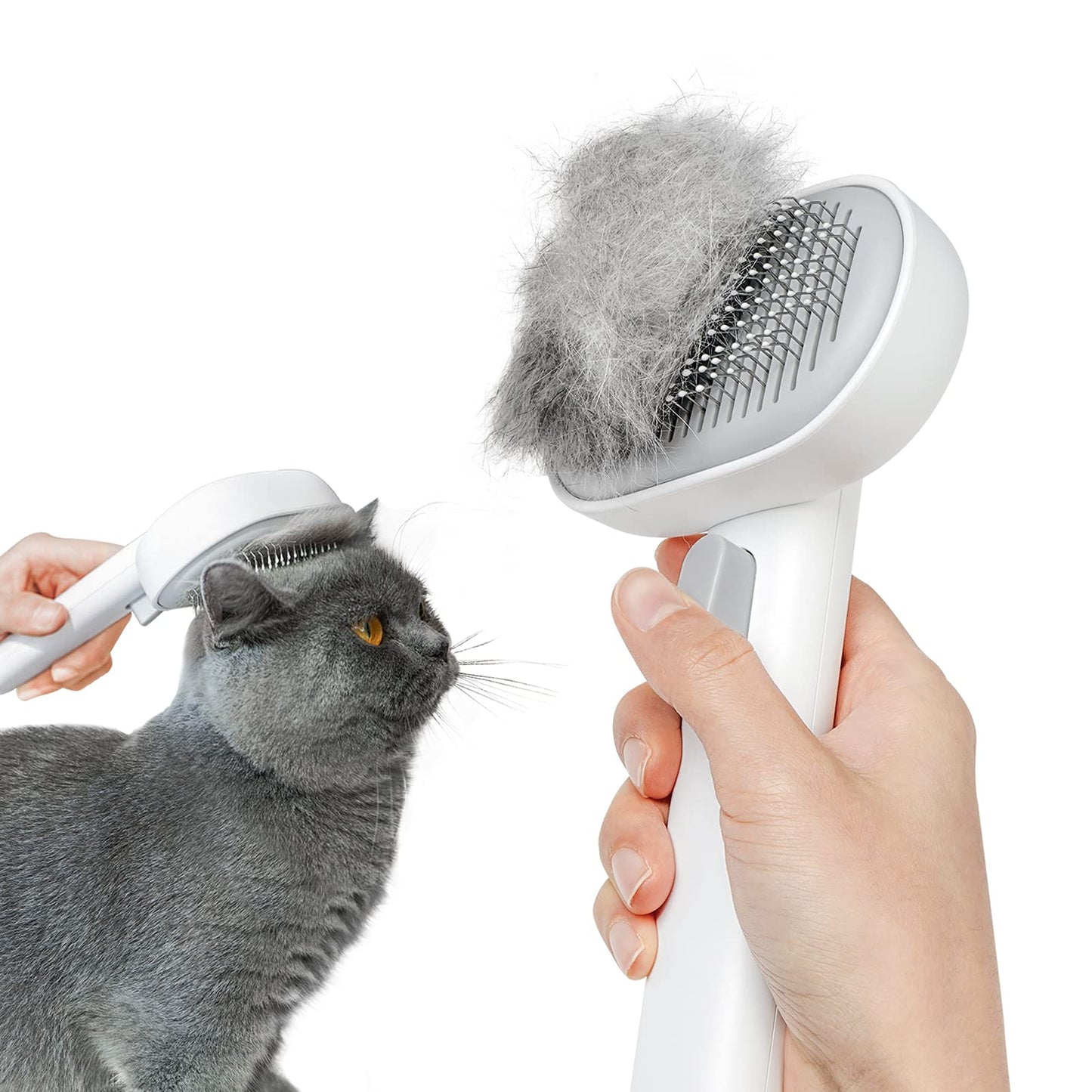aumuca Cat Brush Dog Brush for Shedding, Cat Brushes for Long or Short Haired Cats, Dog Hair Brush Cat Grooming Brush Cat Comb Cat Deshedding Brush Easily Removes Mats, Tangles, and Loose Fur, White