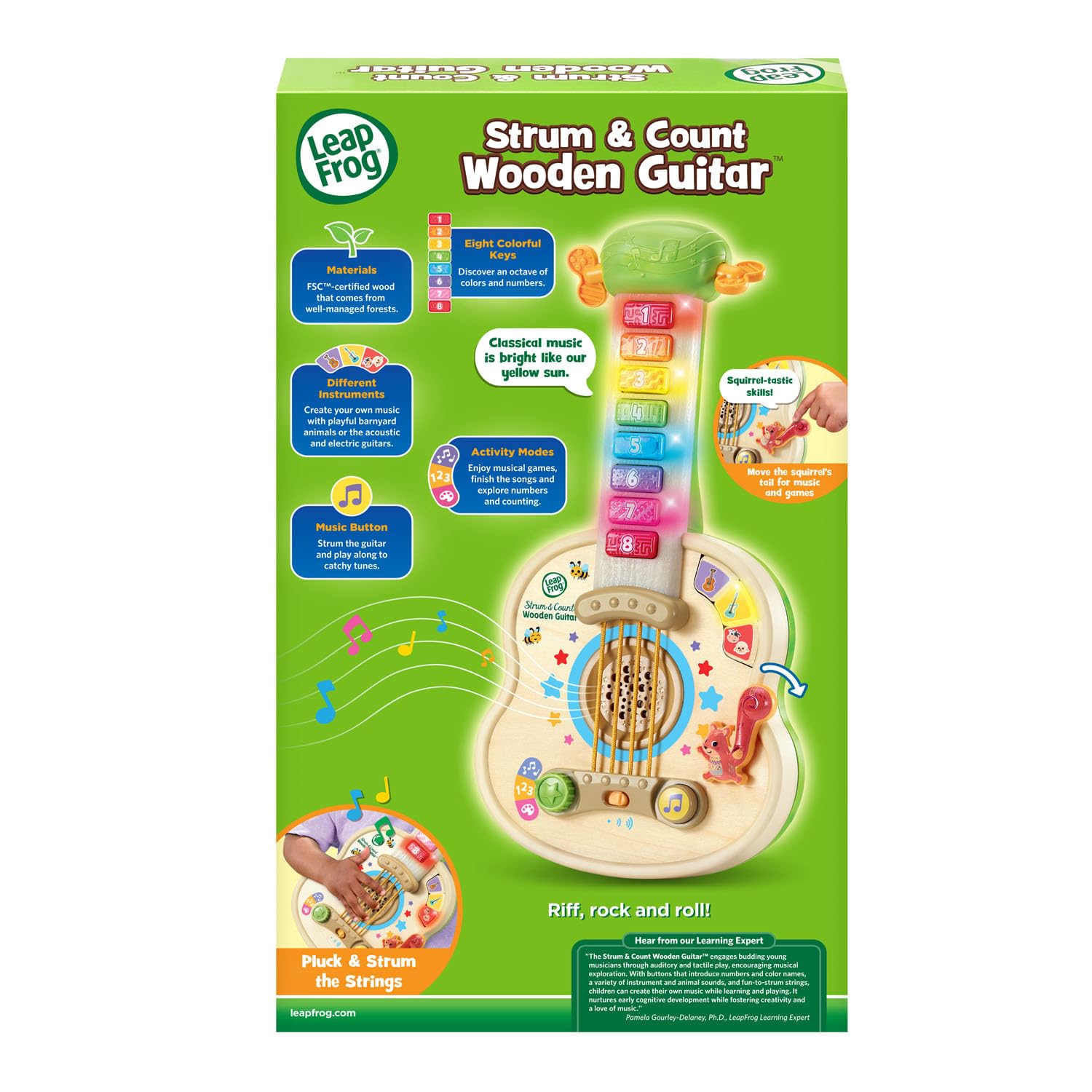 LeapFrog Strum & Count Wooden Guitar (English Version) LeapFrog