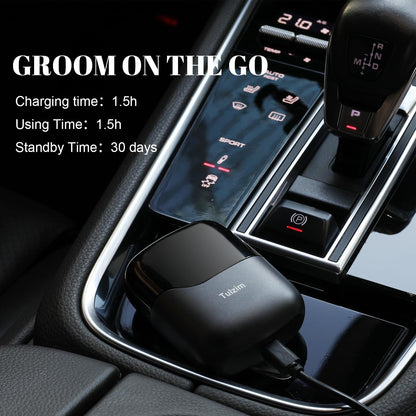 Tulzim Electric Foil shaver For Men: Portable electric razor for Beard/Face - 𝟑 𝐅𝐥𝐨𝐚𝐭𝐢𝐧𝐠 𝐁𝐥𝐚𝐝𝐞 LED Display USB-C Fast Rechargeable - 𝐈𝐏𝐗𝟕 𝐖𝐚𝐭𝐞𝐫𝐩𝐫𝐨𝐨𝐟 for Travel & Home - Light grey - Available at All In One Marketplace Canada