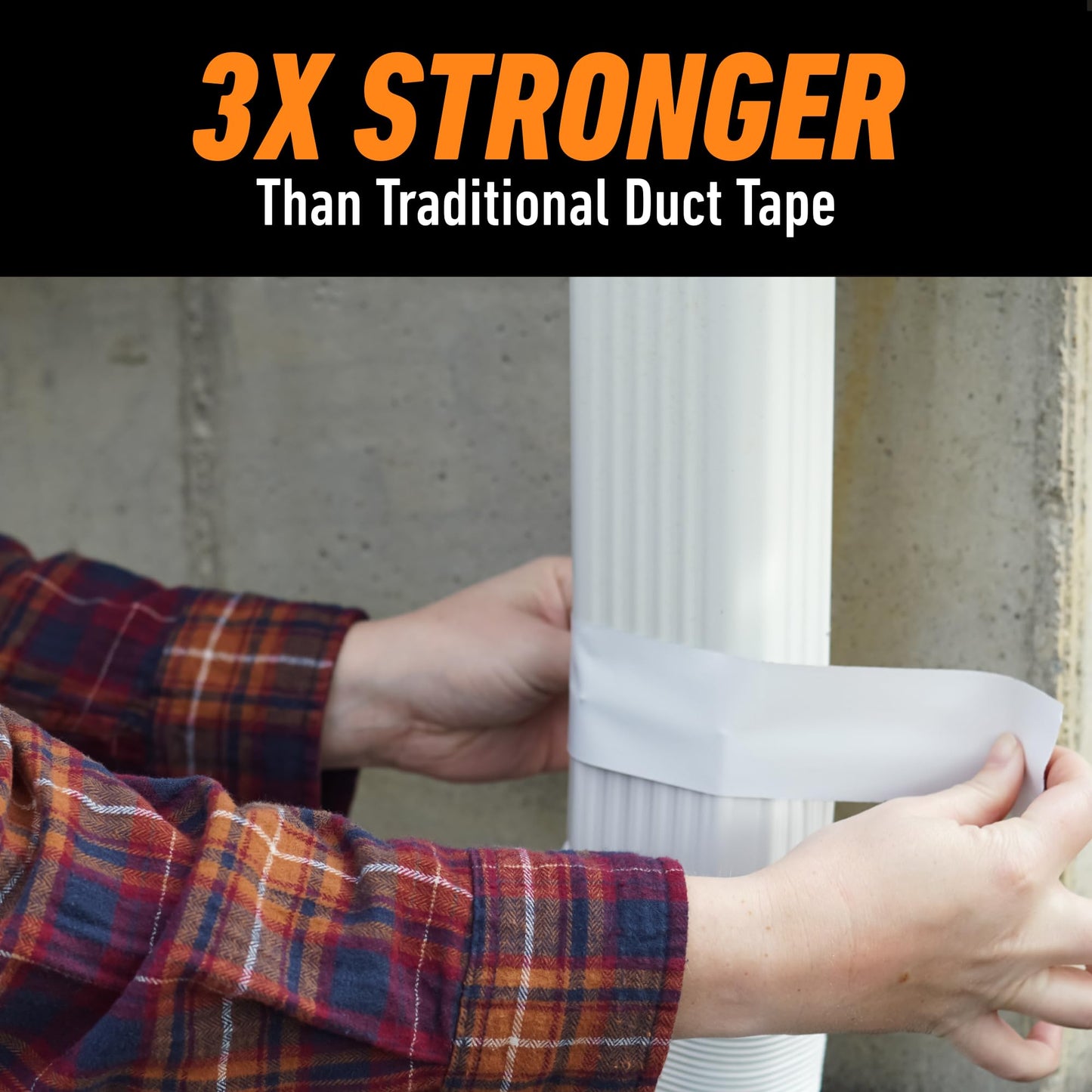 Gorilla Tape, Duct Tape, Utility Tape, Triple Layer Strength, Indoor & Outdoor, Weather Resistant Shell, 1.88 in X 30 yd, White Color, (Pack of 1) 6025001