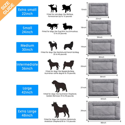 VERZEY Medium/Large Dog Bed Mat Crate Pad, 36" Metal Crates Fit, Ultra-Soft, Machine Washable & Anti-Slip Kennel Mat, Cozy Sleeping Mat for Medium/Large Dogs, Gray, 36L x 23W x 1H Inches