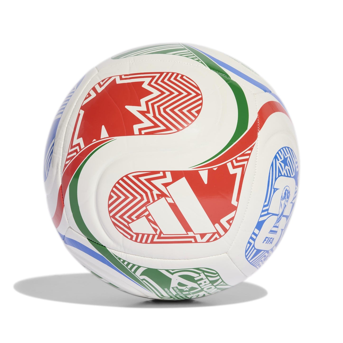 adidas Ballon de football Trionda Club FIFA World Cup 26™ unisexe-adulte, Blanc/Rouge vif/Bleu Glory/Vert, 3